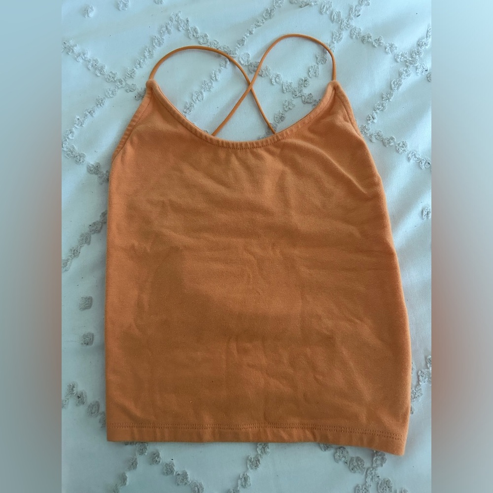 American Eagle Cross Back Orange Tank Top Size XS